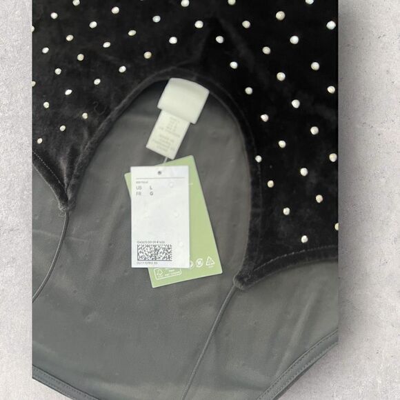 H&M velvet sparkle mini dress NWT large - Picture 2 of 3